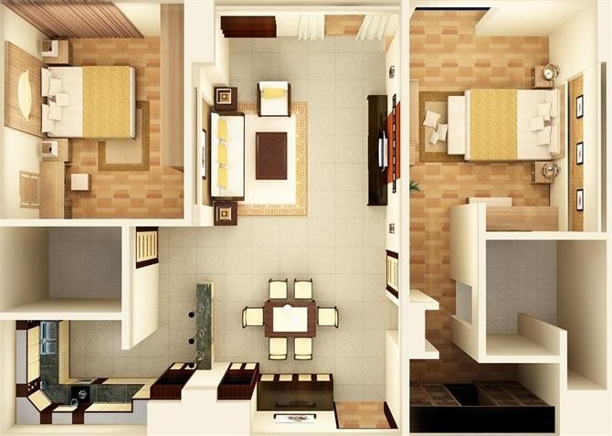 Mẫu thiết kế nội thất căn hộ chung cư HVD0068